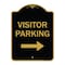 Signmission Designer Series-Visitor Parking With Right Arrow Black & Gold, 24" x 18", BG-1824-9742 A-DES-BG-1824-9742 - alternate 1